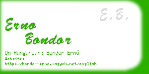 erno bondor business card