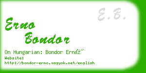 erno bondor business card